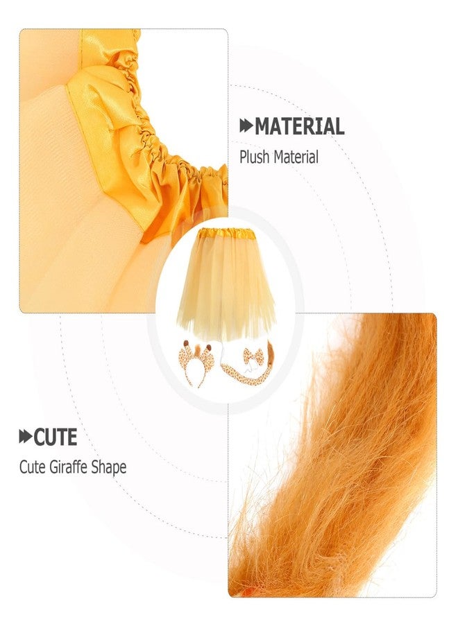 JOINPAYA Giraffe Headband Set for Kids 4Pcs Plush Costume Accessories with Headband Bow Tie Tail and Tutu Skirt Perfect for Role Play and Decorations - Image 5
